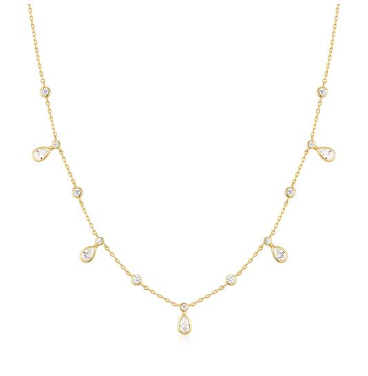  Wanderer - Link necklaces - Silver / 14kt GP - Zirconia - 45cm